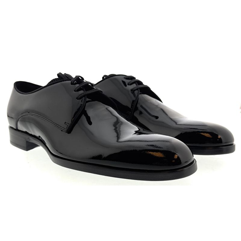 Dolce & Gabbana Men's Black Patent Leather Formal Oxford Dress Shoes-Eu40